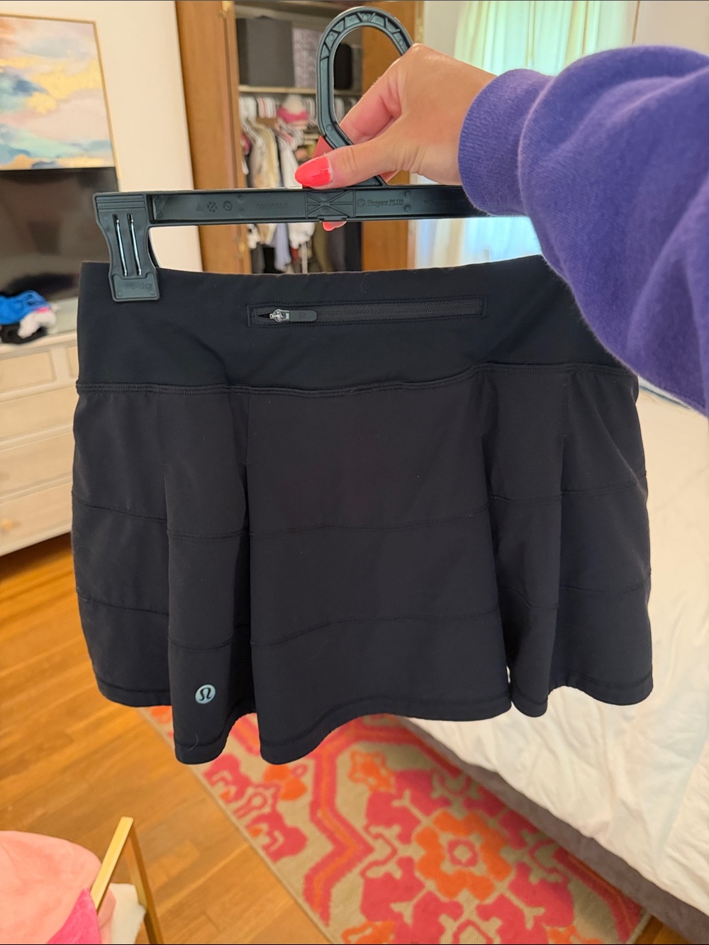 lululemon athletica Black Athletic Skirt with Back Zip Pocket